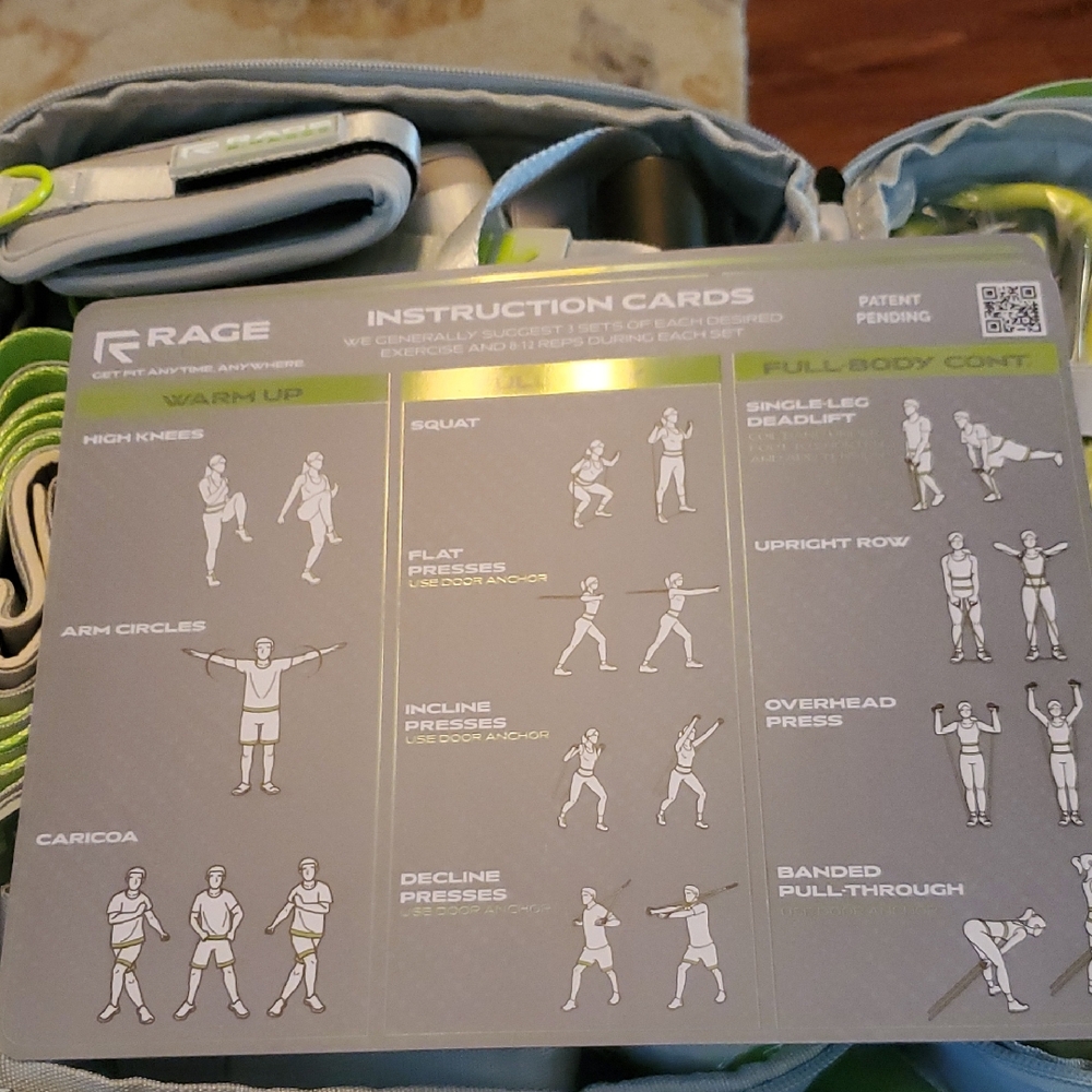 Fitness Instruction Cards Set - Gray